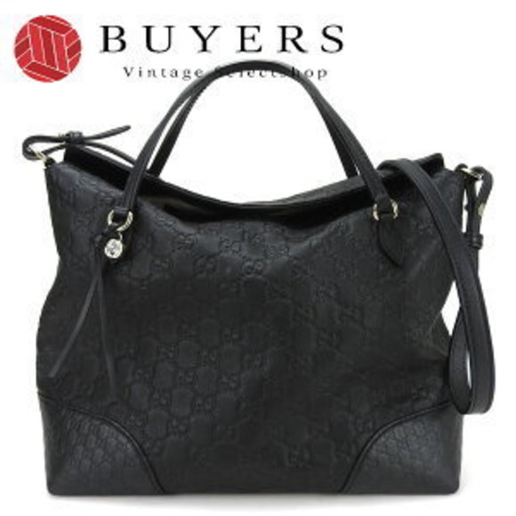 Gucci ssima GG black bag leather Bree Crossbody tote - Picture 1 of 1